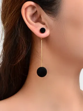 1pair Round Ball Decor Earring Jackets