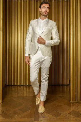 AMANDEEP White Tuxedo Jacket