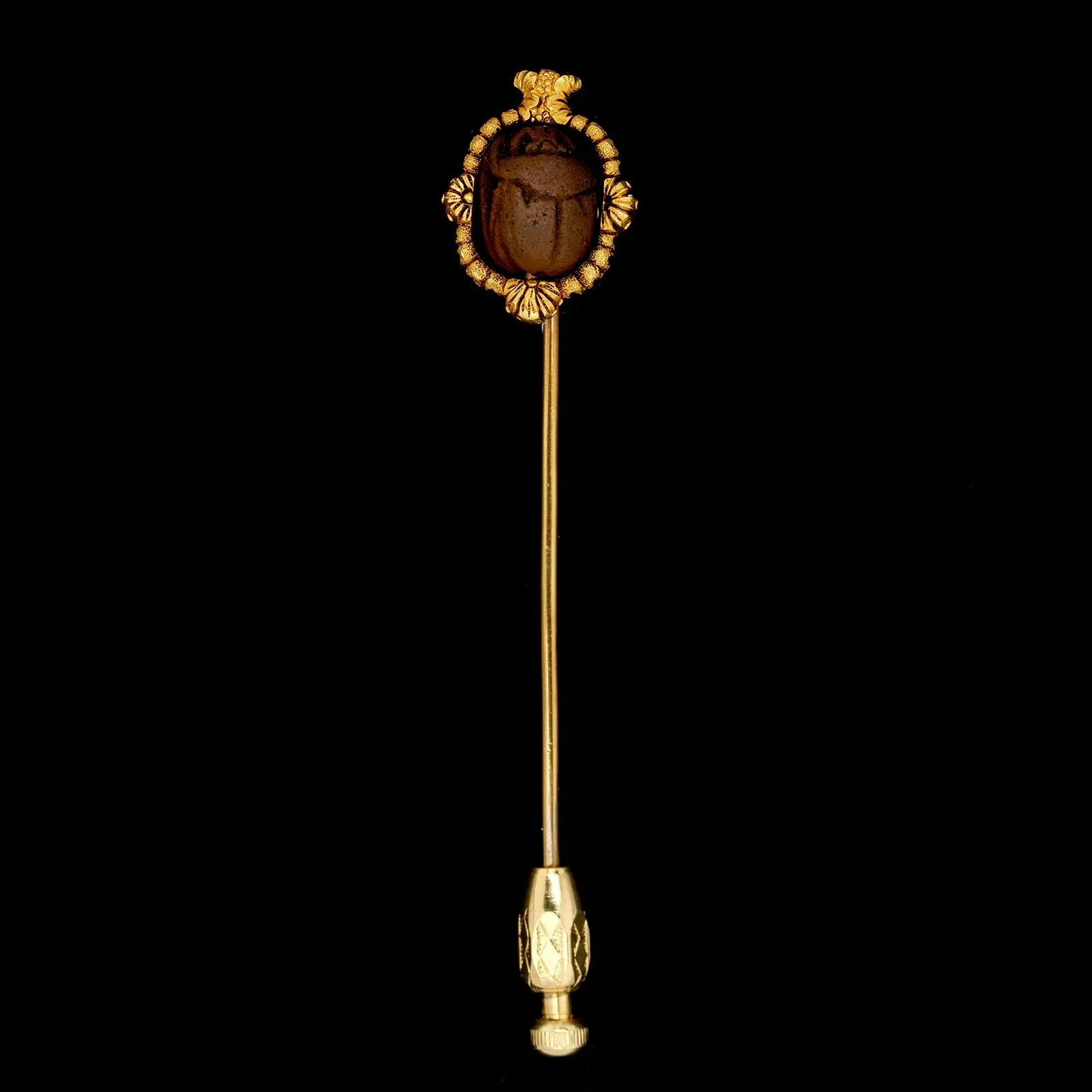 Antique Tiffany & Co. 18K Yellow Gold Estate Egyptian Revival Scarab Stickpin