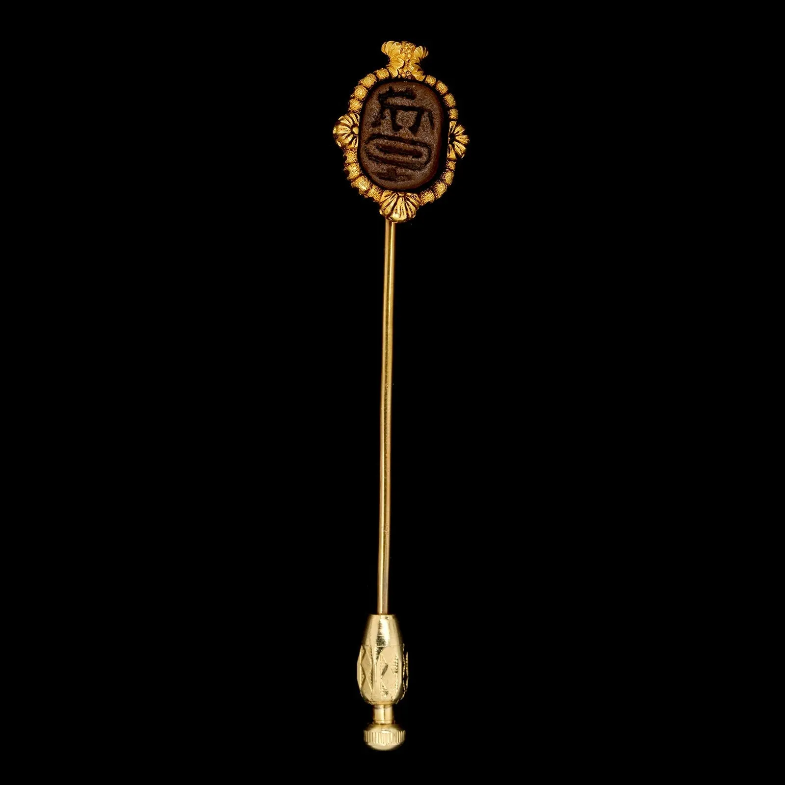 Antique Tiffany & Co. 18K Yellow Gold Estate Egyptian Revival Scarab Stickpin