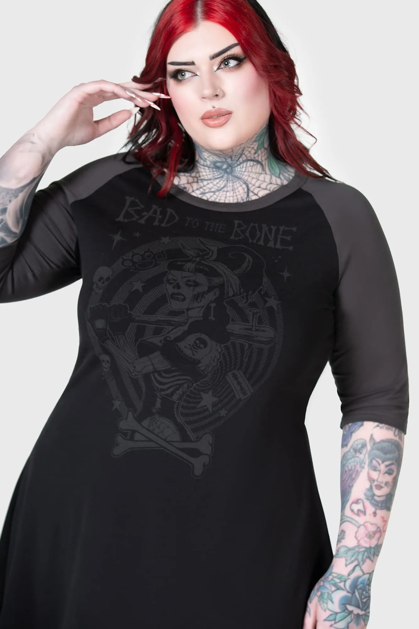 Bad 2 The Bone Raglan Dress [PLUS]