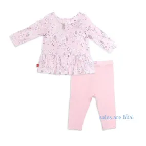 Blossom hollow modal magnetic infant Smocked Top and Leggings