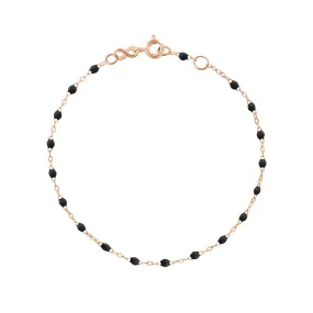 Classic Gigi Black Anklet, Rose Gold, 9.4"