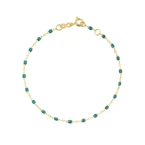 Classic Gigi Emerald Anklet, Yellow Gold, 9.4"