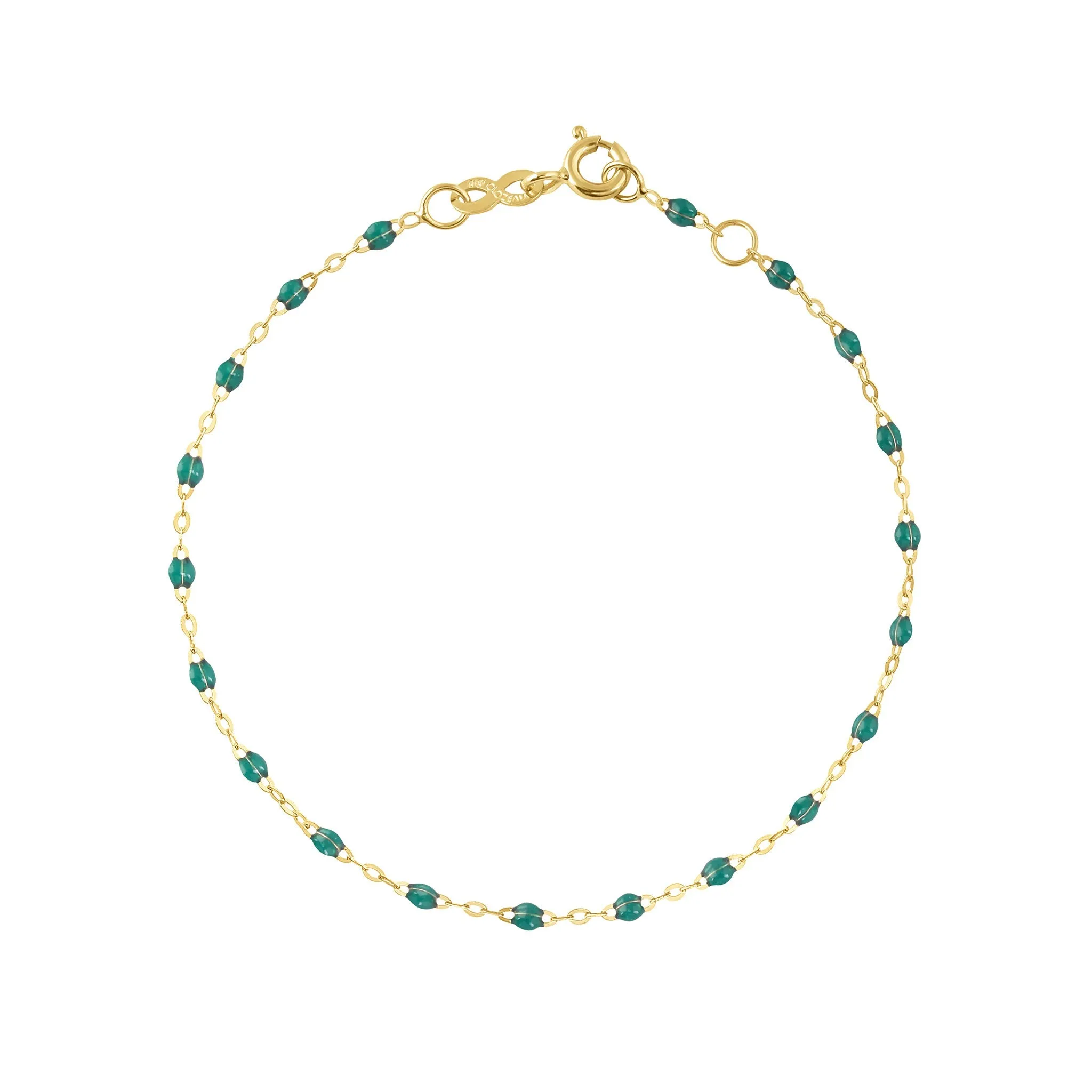 Classic Gigi Emerald Anklet, Yellow Gold, 9.4"