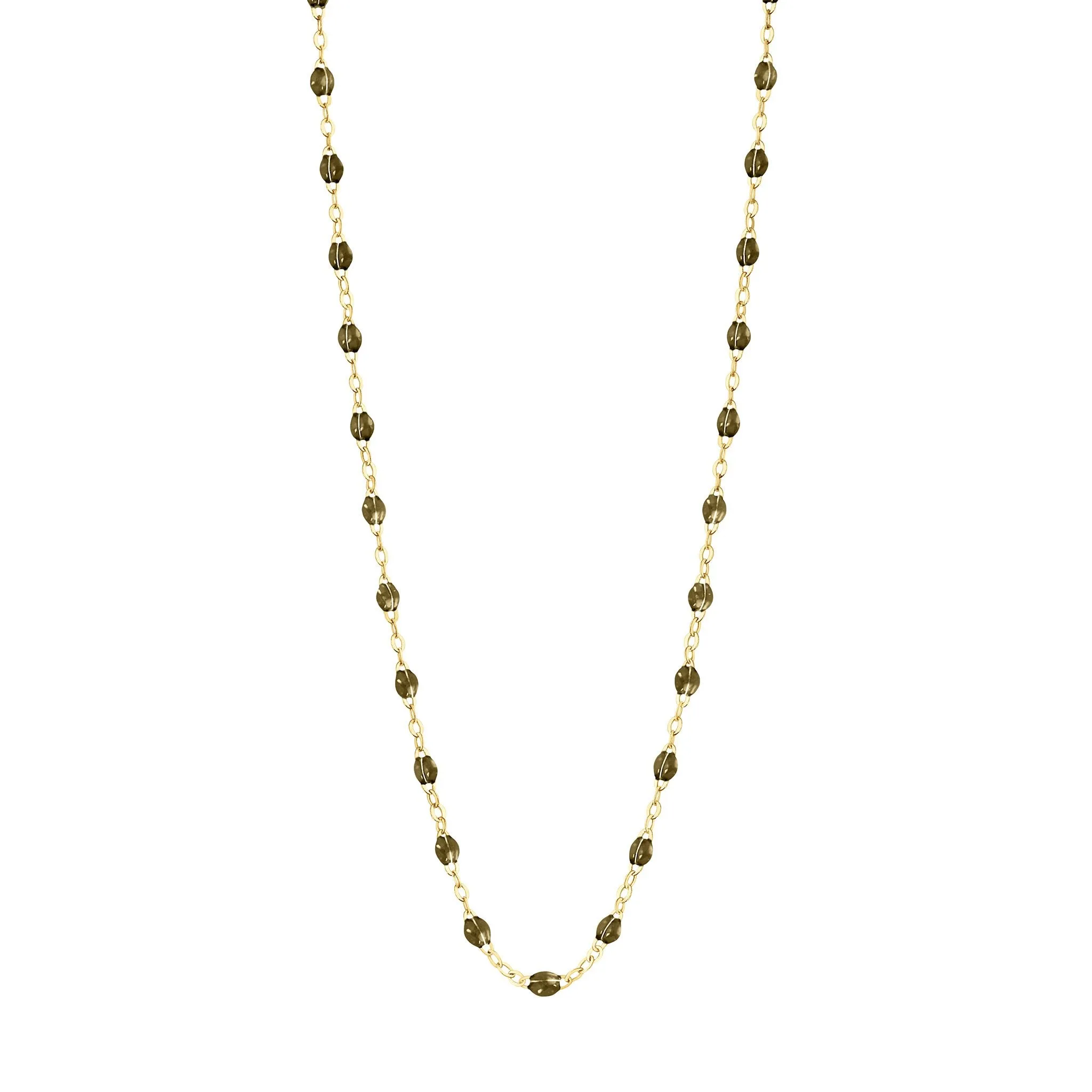 Classic Gigi Khaki necklace, Yellow Gold, 17.7"