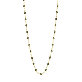 Classic Gigi Khaki necklace, Yellow Gold, 17.7"