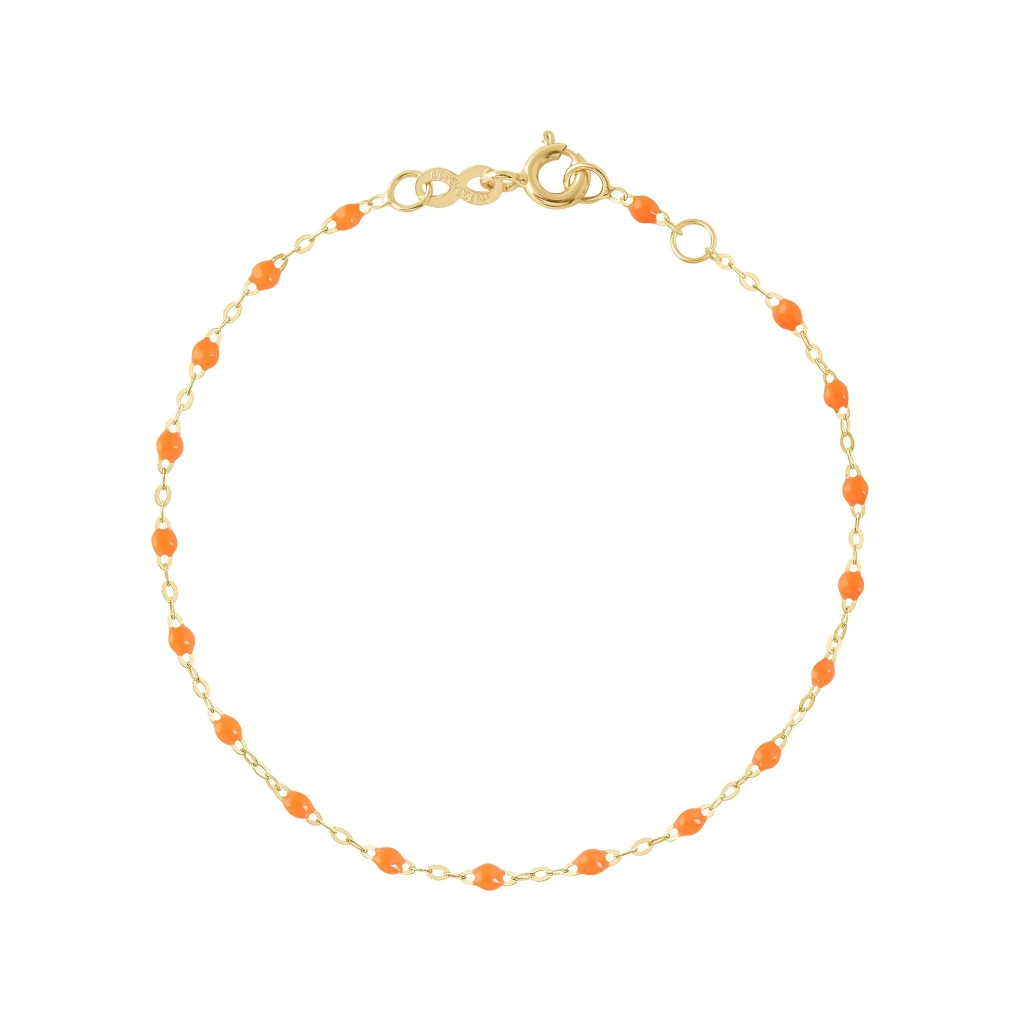 Classic Gigi Orange bracelet, Yellow Gold, 5.9"