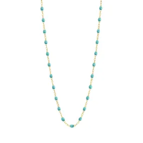 Classic Gigi Turquoise Green necklace, Yellow Gold, 19.7"