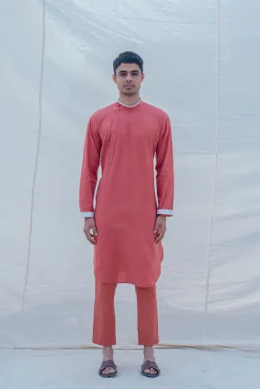 Cotton-Linen Coral Kurta Set