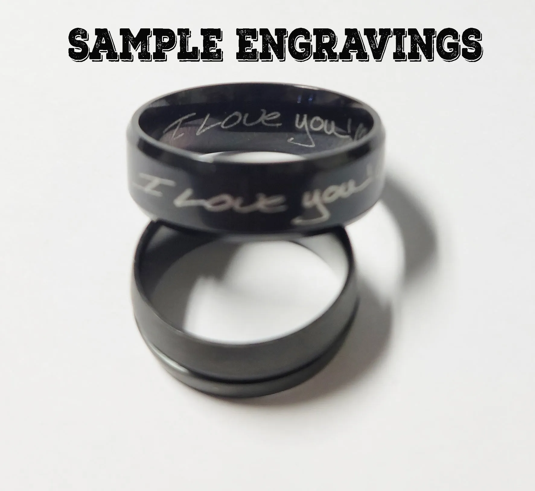 Custom Engraved Men's Black Tungsten Promise Ring - Promise Ring For Guy's