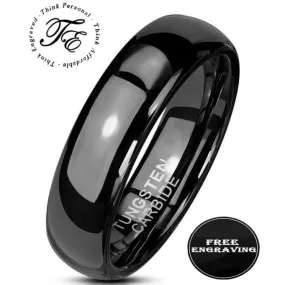 Custom Engraved Men's Black Tungsten Promise Ring - Promise Ring For Guy's