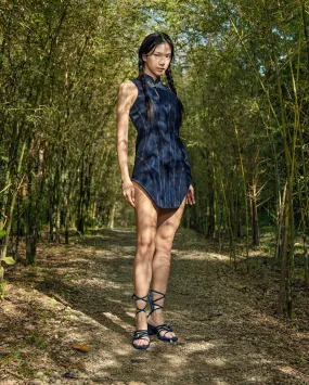 Cyber Cheongsam (Navy Denim)