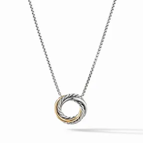 David Yurman Crossover Mini Pendant Necklace with 18K Yellow Gold