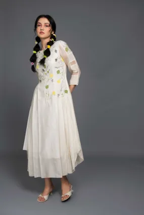 Embroidery Wildflowers Chanderi Dress