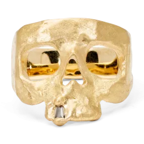 Extra Small Diamond Snaggletooth Skull Ring - Size 2.5 - 9987