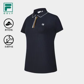 FILA CORE ATHLETICS GOLF Women Short Sleeve Polo (Navy / White)