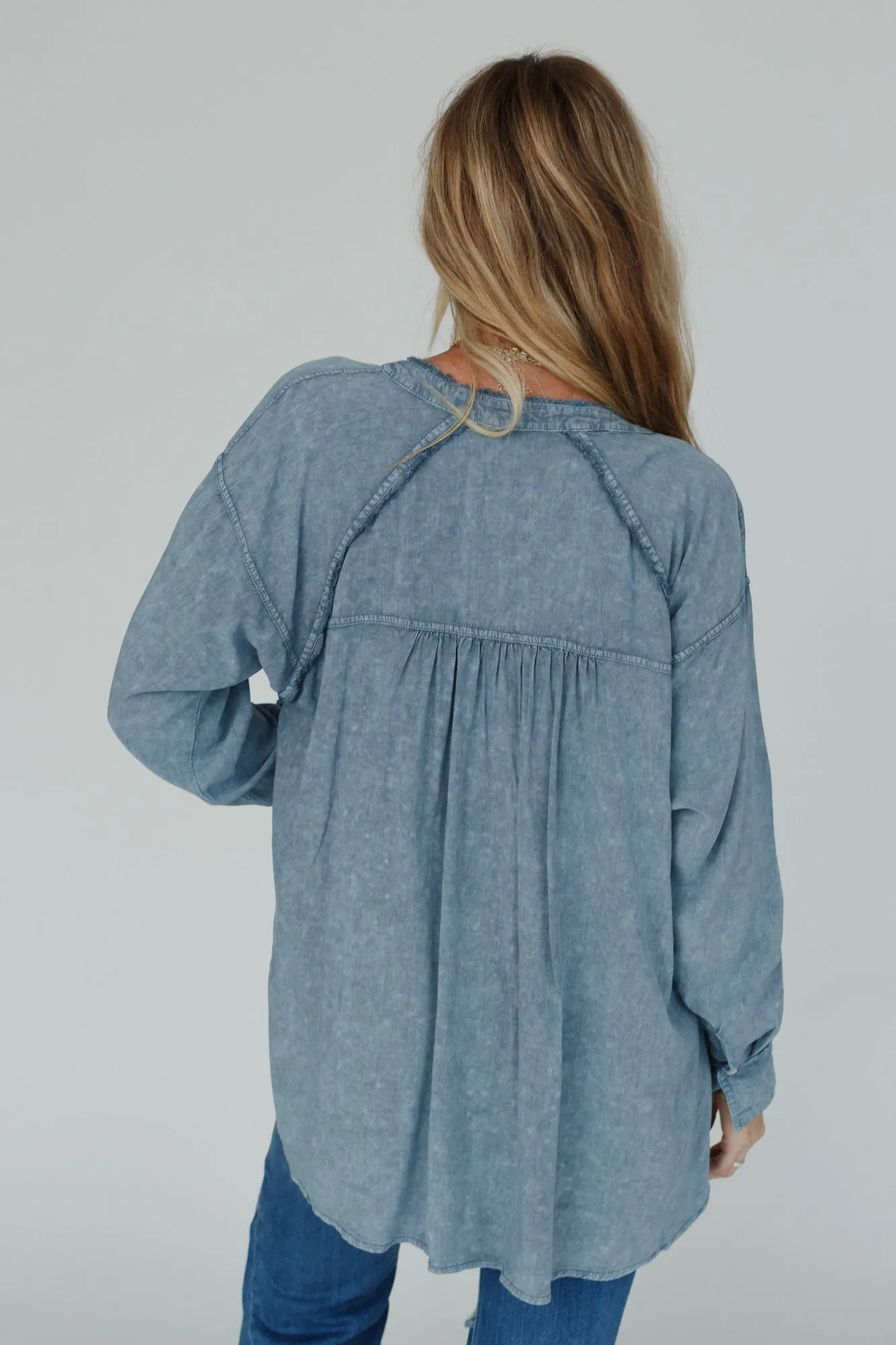 In The Groove Button Down Tunic - Navy