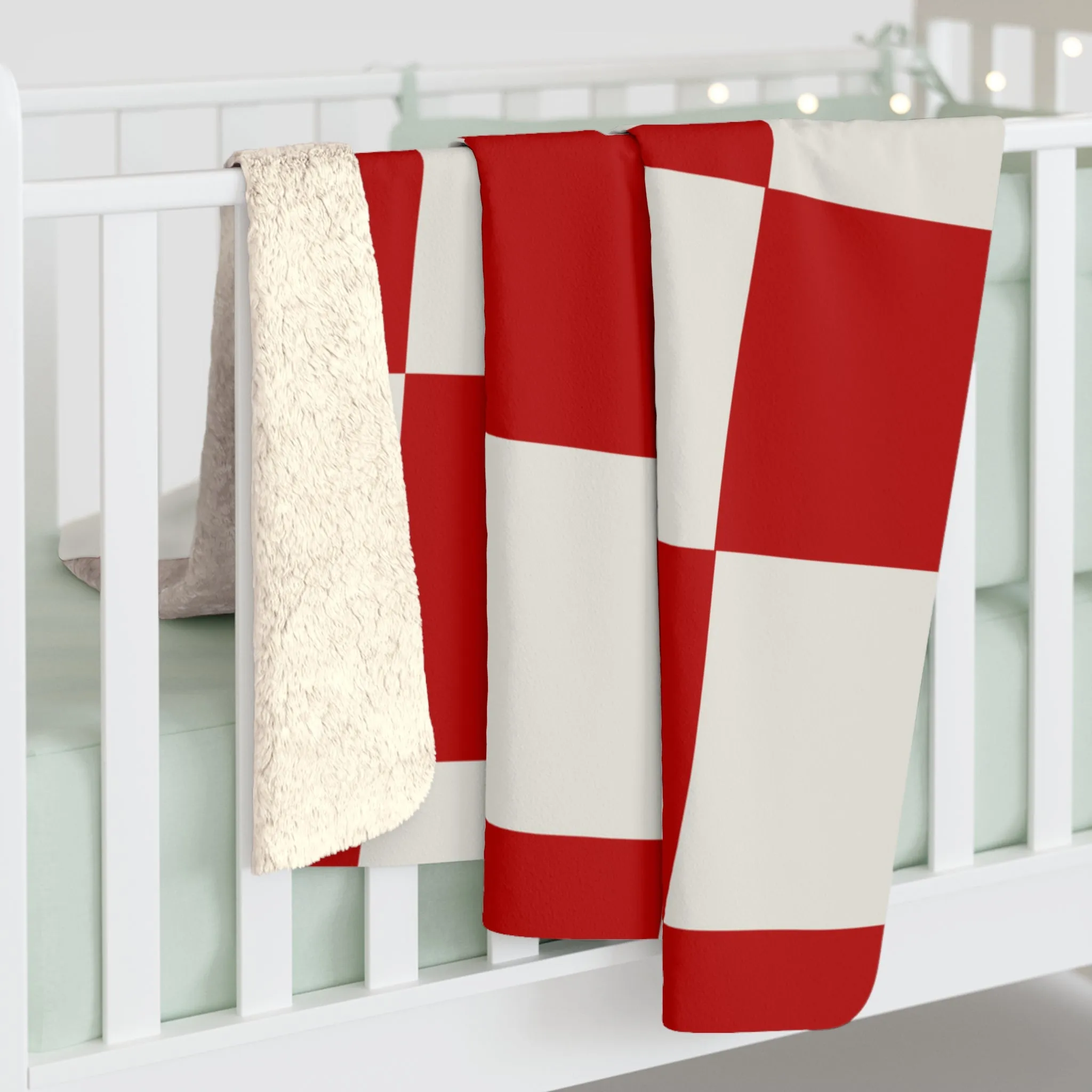 Kennedy Classic Red Checkered Sherpa Fleece Blanket