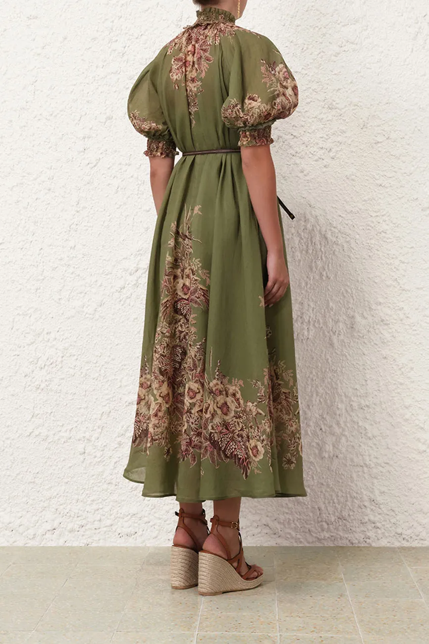 Kleid Ottie Swin in Khaki Floral