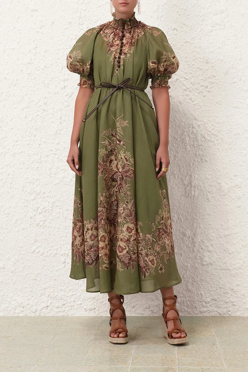 Kleid Ottie Swin in Khaki Floral