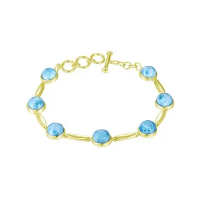 Larimar Water Drops Charm Bracelet