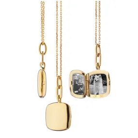 Monica Rich Kosann Slim Viv Locket Necklace 18k Gold