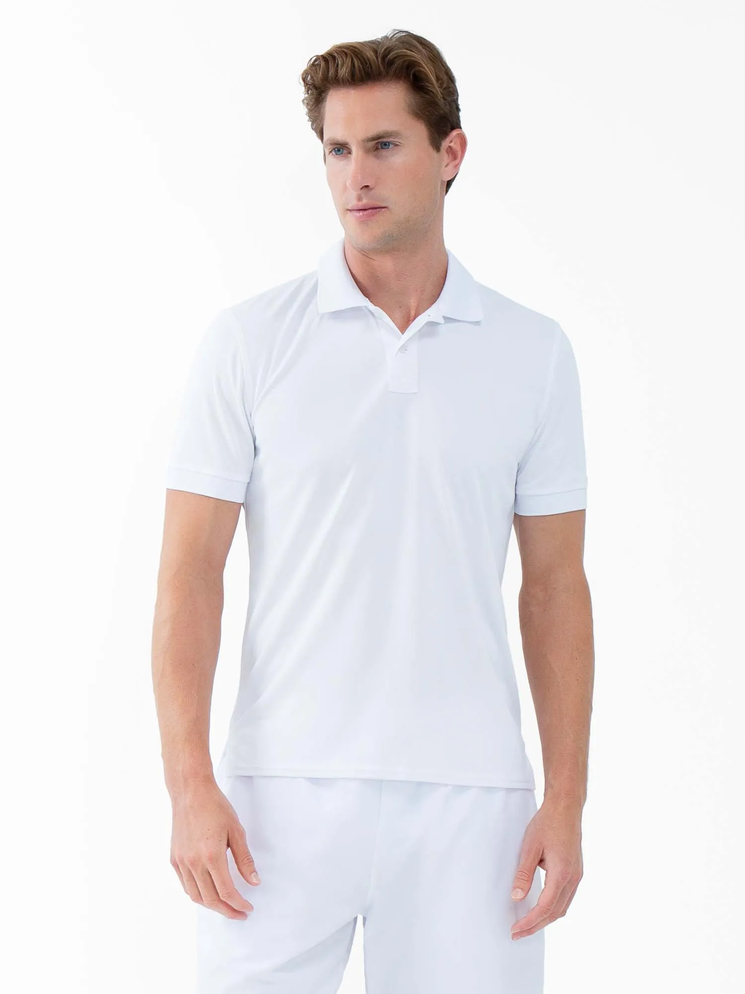 Performance Men's Classic Tennis Rib Collar Polo - White