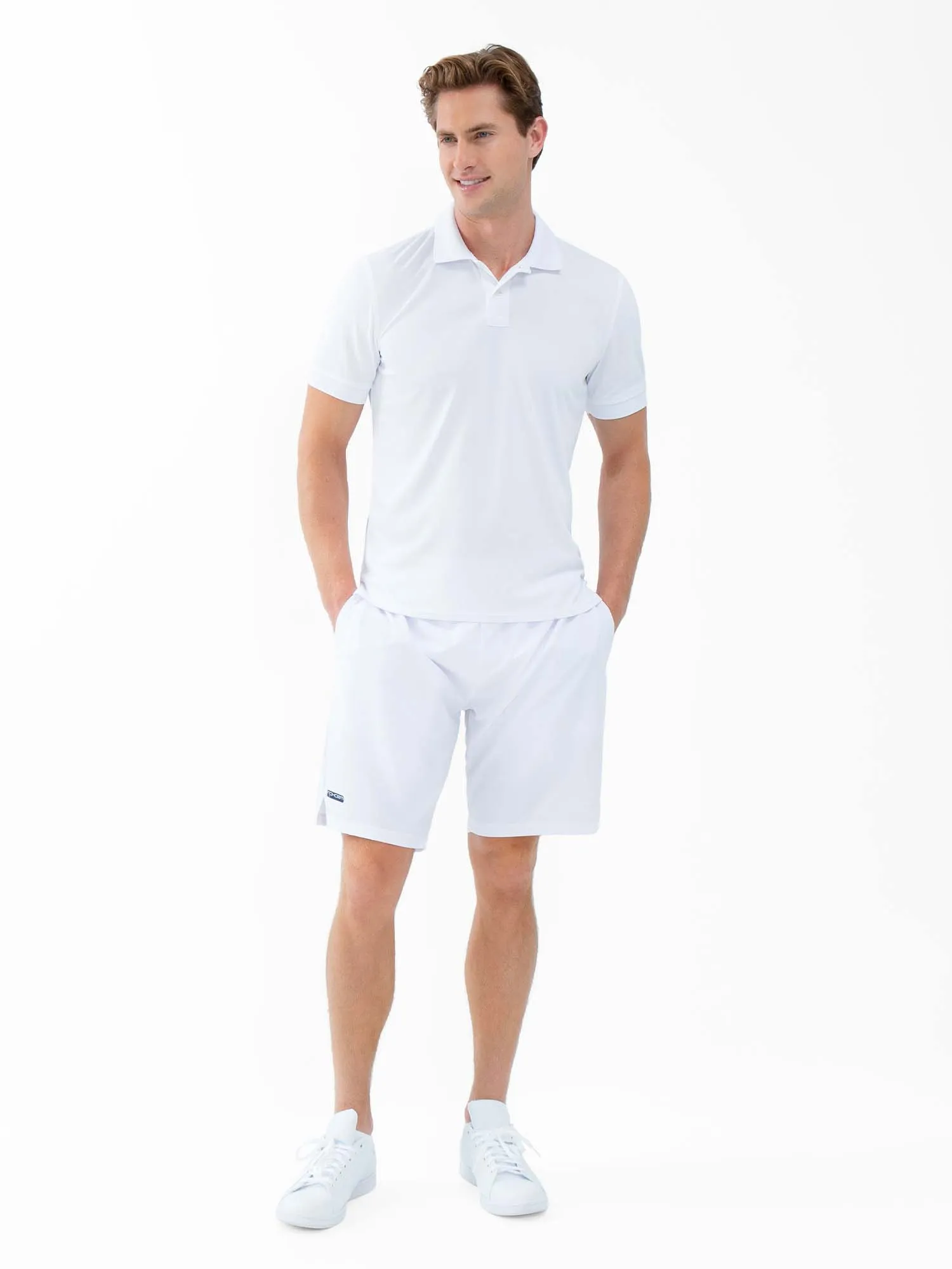 Performance Men's Classic Tennis Rib Collar Polo - White