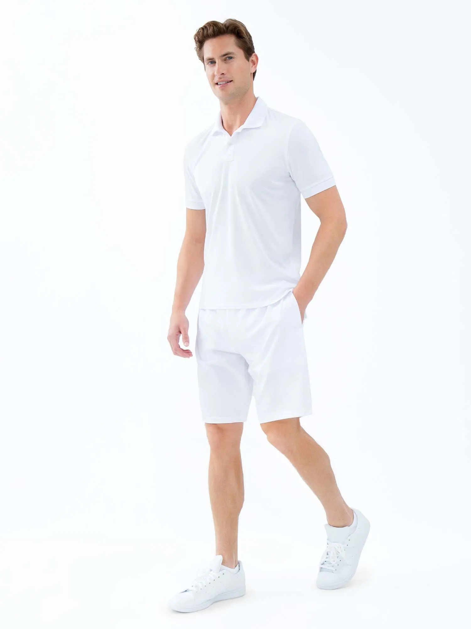 Performance Men's Classic Tennis Rib Collar Polo - White