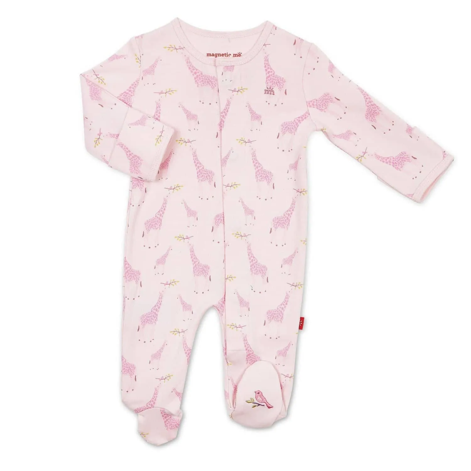 Pink Jolie Giraffe Cotton Magnetic Footie