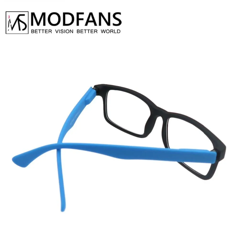 Reading Glasses for Men Women Rubber Ultra Light Hyperopia Square Frame Spring Hinge Comfortable with Diopter (Black/Red/Blue)