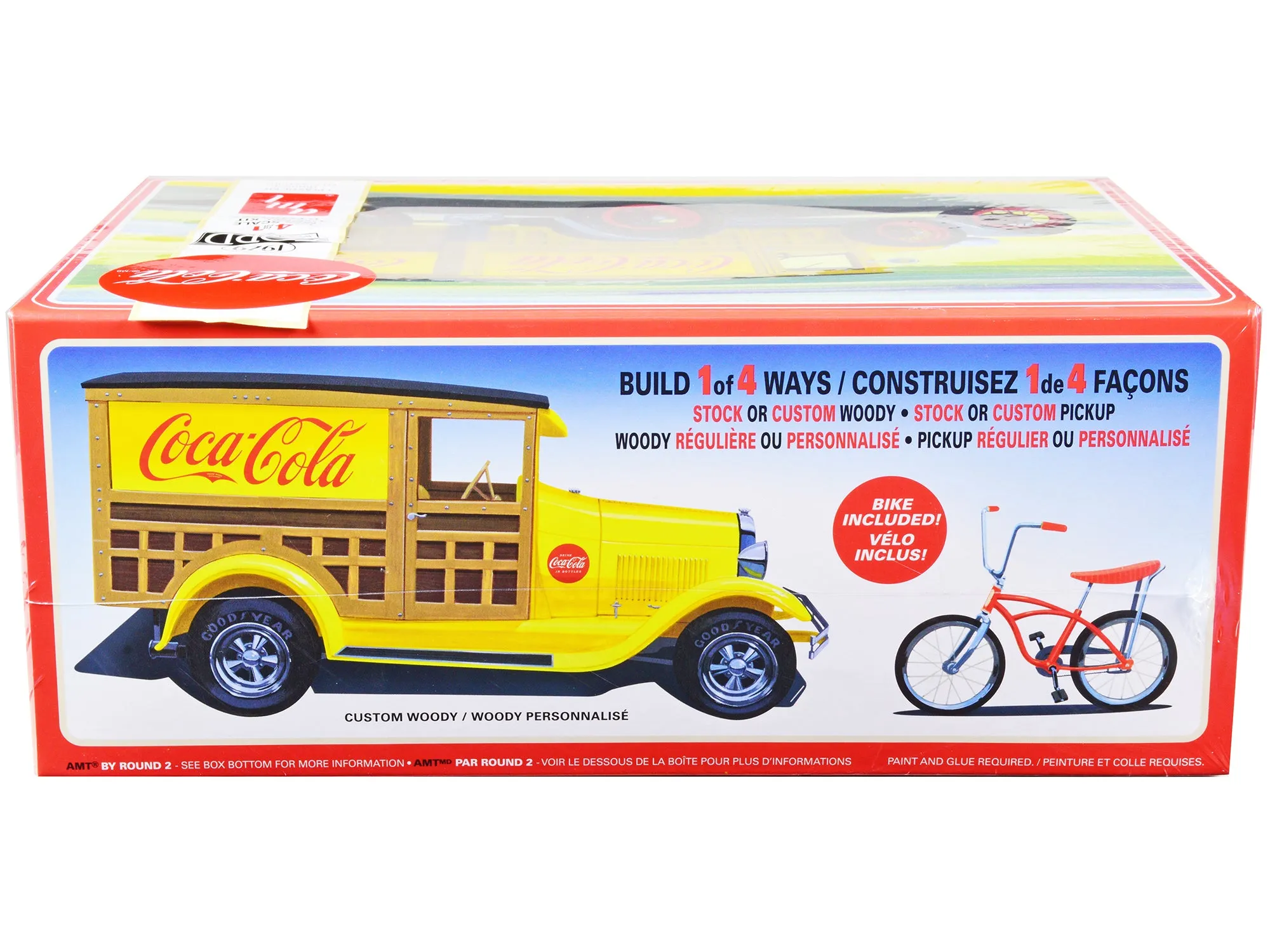 Skill 3 Model Kit 1929 Ford Woody/Pickup 4-in-1 Kit Coca-Cola 1/25 Scale Model Car by AMT