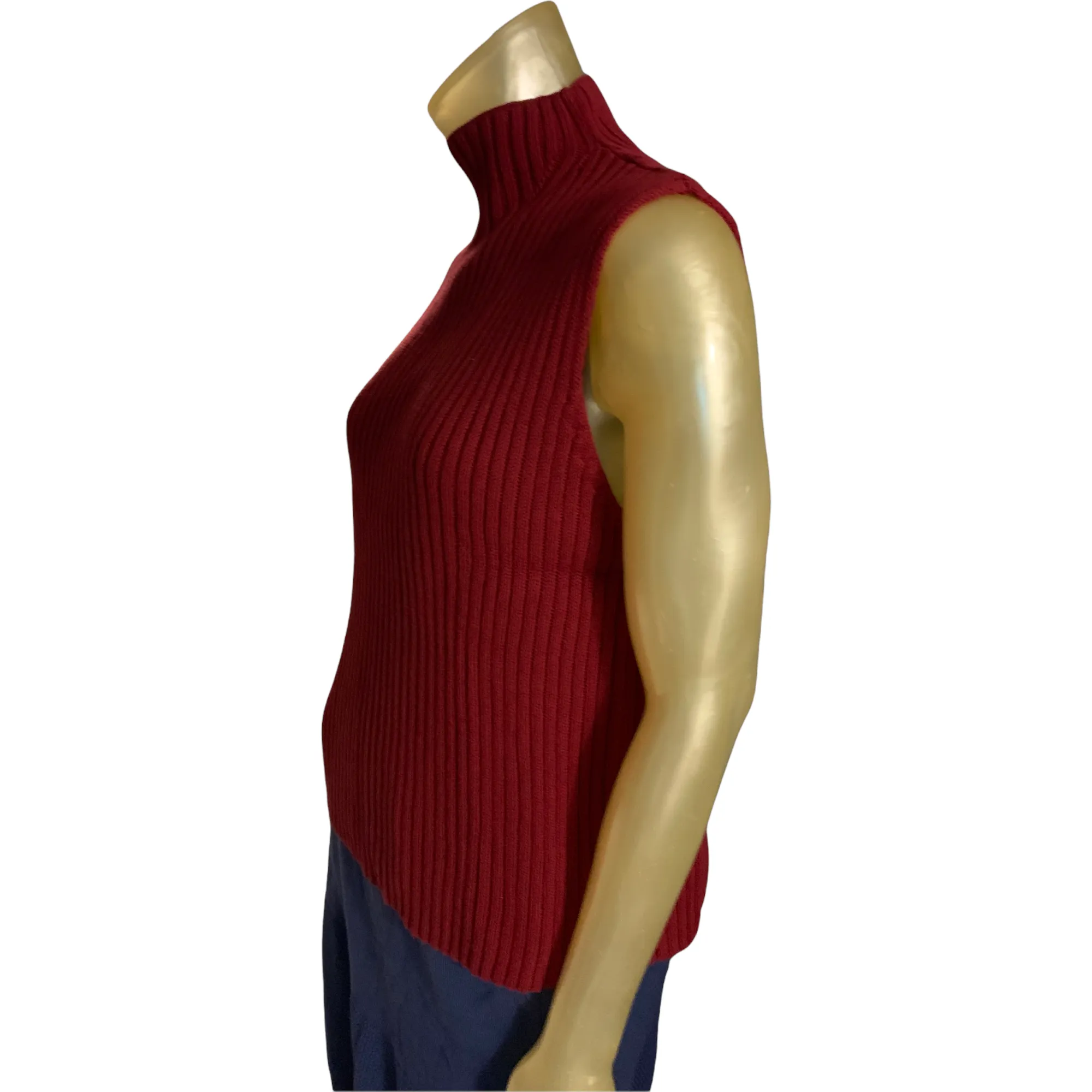 Sleeveless high neck sweater