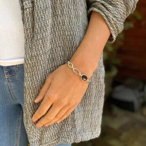 Smoky Quartz Bracelet with Oval Gemstone- Peony