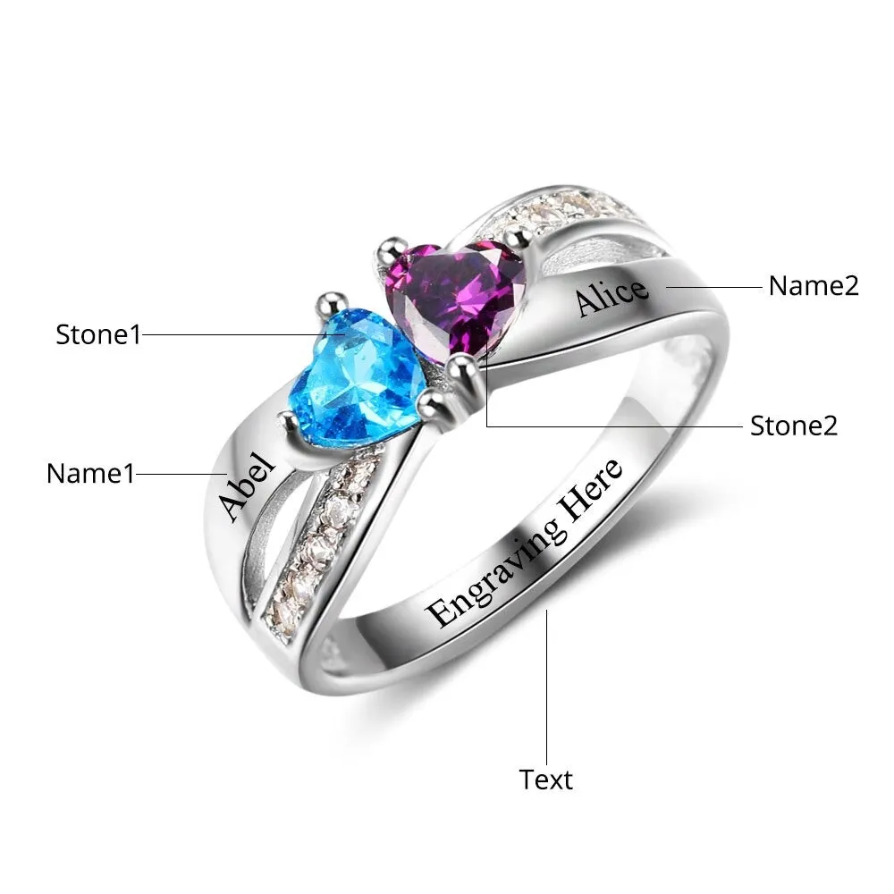 Sterling Silver Personalized Promise Ring For Women