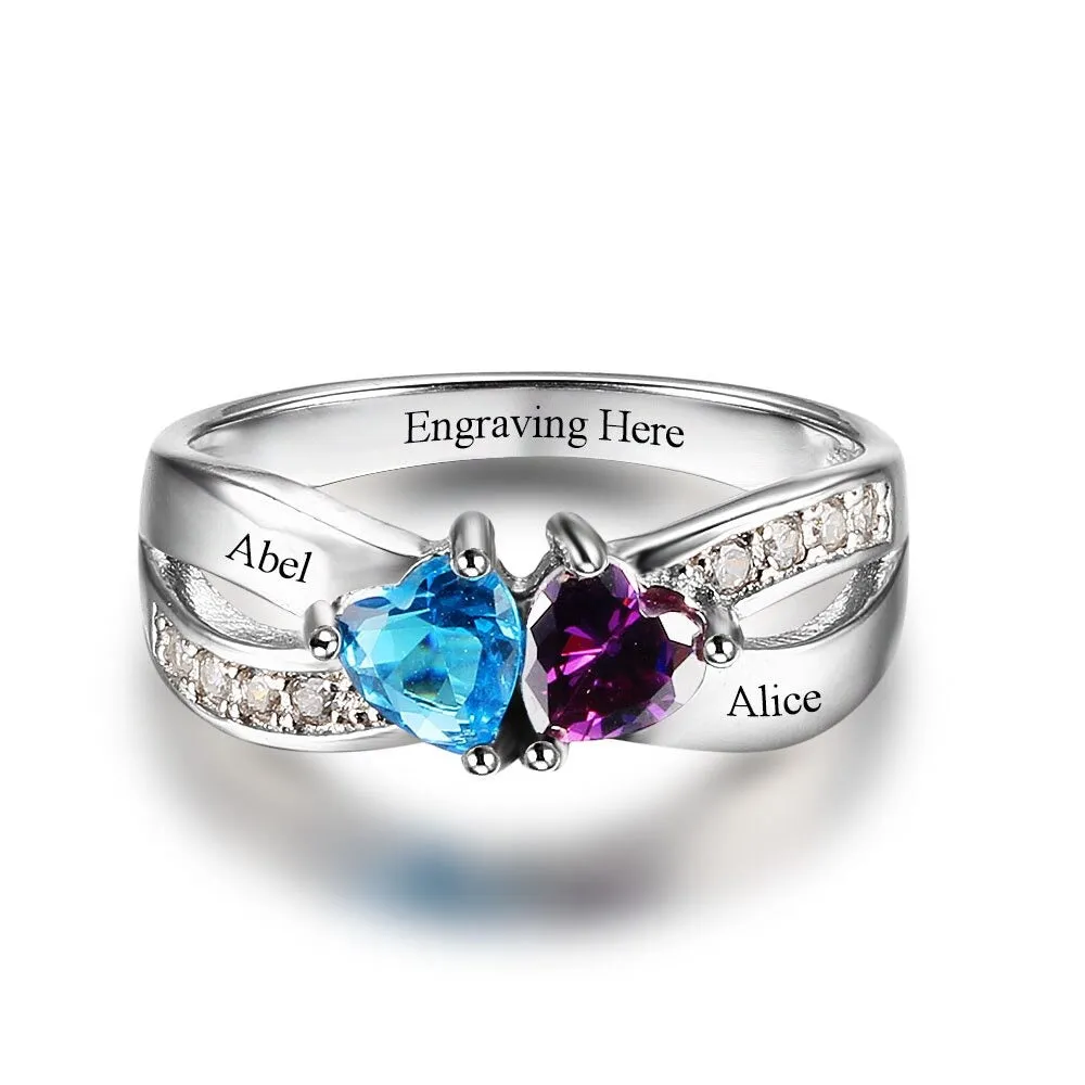 Sterling Silver Personalized Promise Ring For Women