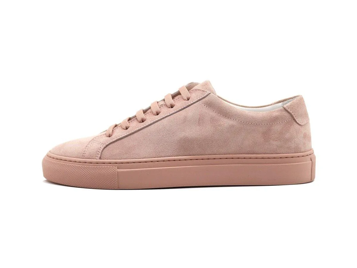 Tomlins Women's Calf Suede Low Top Sneakers - Skin Pink