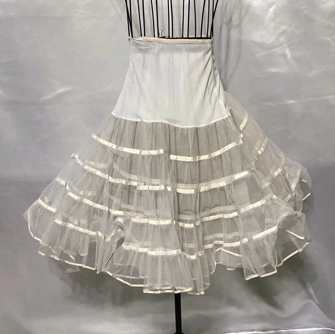 Vintage White Petticoats Crinoline Organza Skirt