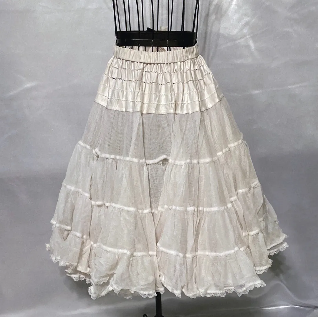 Vintage White Petticoats Crinoline Organza Skirt